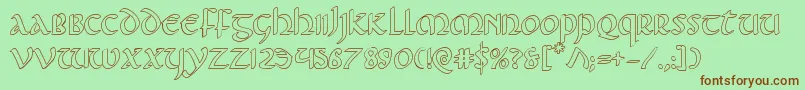 Foucaultout Font – Brown Fonts on Green Background