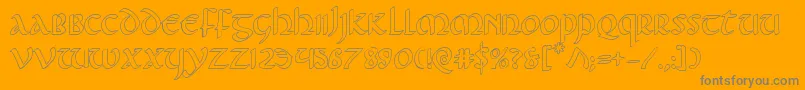 Foucaultout Font – Gray Fonts on Orange Background
