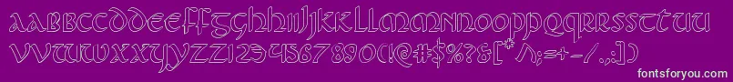 Foucaultout Font – Green Fonts on Purple Background