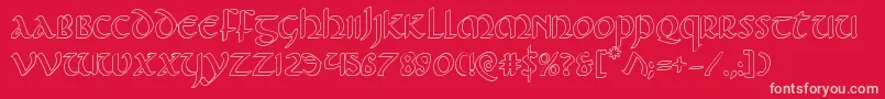 Foucaultout Font – Pink Fonts on Red Background