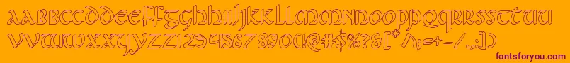 Foucaultout Font – Purple Fonts on Orange Background