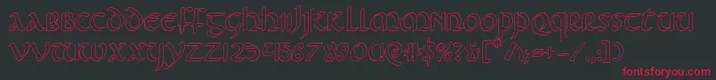 Foucaultout Font – Red Fonts on Black Background