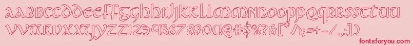 Foucaultout Font – Red Fonts on Pink Background