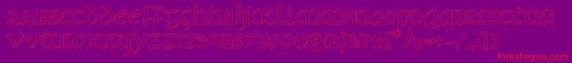 Foucaultout Font – Red Fonts on Purple Background