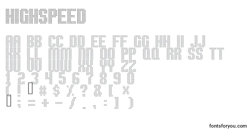 Шрифт Highspeed – алфавит, цифры, специальные символы