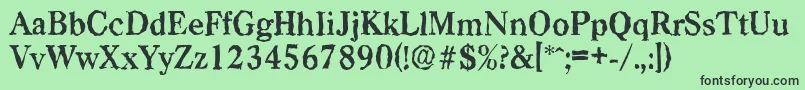 フォントCasadrandomBold – 緑の背景に黒い文字