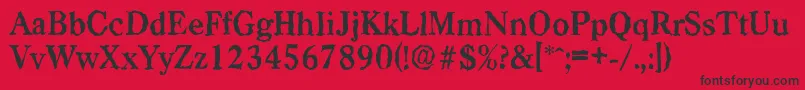 CasadrandomBold Font – Black Fonts on Red Background