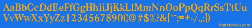CasadrandomBold Font – Orange Fonts on Blue Background