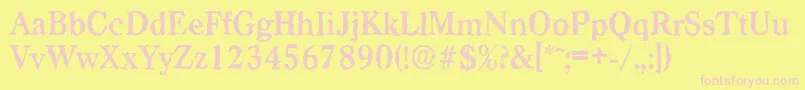 CasadrandomBold Font – Pink Fonts on Yellow Background