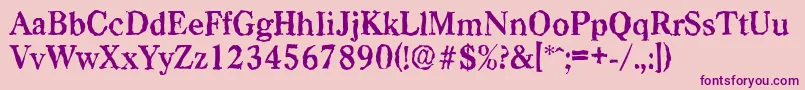 CasadrandomBold Font – Purple Fonts on Pink Background