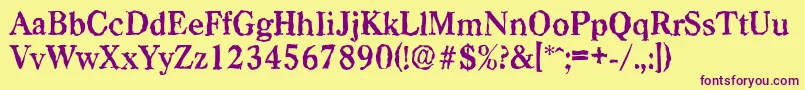 CasadrandomBold Font – Purple Fonts on Yellow Background