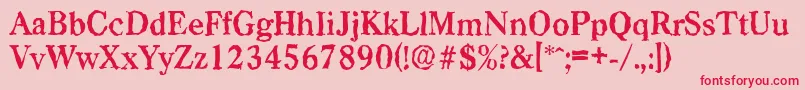 CasadrandomBold-Schriftart – Rote Schriften auf rosa Hintergrund