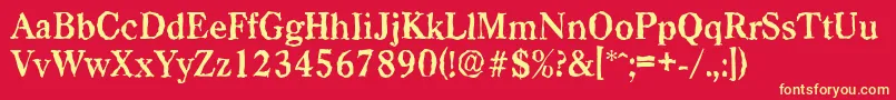 CasadrandomBold Font – Yellow Fonts on Red Background