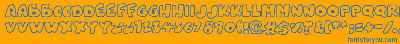 Snowblobs Font – Blue Fonts on Orange Background