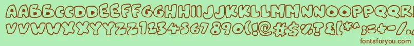 Snowblobs Font – Brown Fonts on Green Background