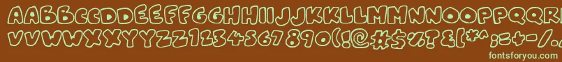 Snowblobs Font – Green Fonts on Brown Background