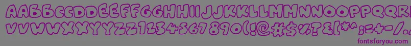 Snowblobs-fontti – violetit fontit harmaalla taustalla