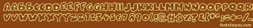 Snowblobs Font – Yellow Fonts on Brown Background