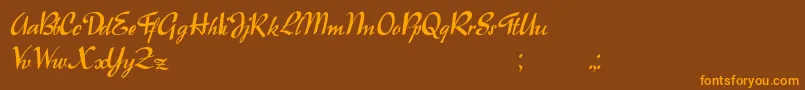 Raindrops Font – Orange Fonts on Brown Background