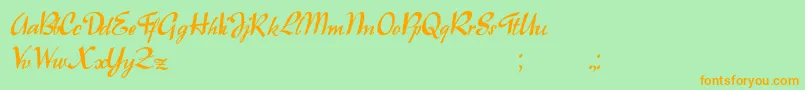 Raindrops Font – Orange Fonts on Green Background