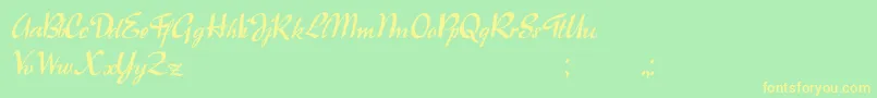 Raindrops Font – Yellow Fonts on Green Background