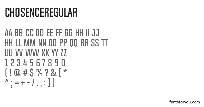 ChosenceRegular Font – alphabet, numbers, special characters