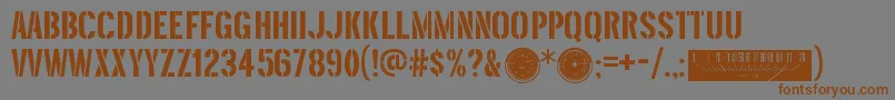 Weitere Informationen zur ThreefortysixbarrelRegular-Schriftart ThreefortysixbarrelRegular-Schriftart – Braune Schriften auf grauem Hintergrund