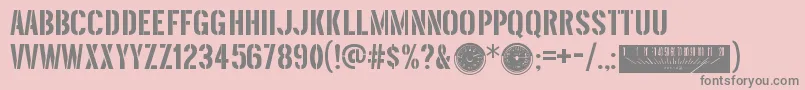 ThreefortysixbarrelRegular-Schriftart – Graue Schriften auf rosa Hintergrund
