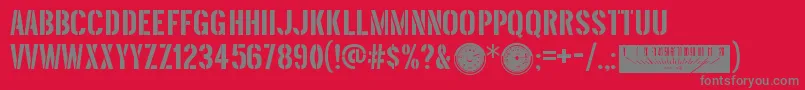ThreefortysixbarrelRegular Font – Gray Fonts on Red Background