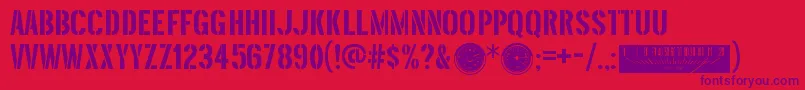 ThreefortysixbarrelRegular Font – Purple Fonts on Red Background