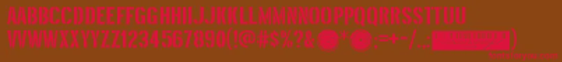 Saiba mais sobre a fonte ThreefortysixbarrelRegular Fonte ThreefortysixbarrelRegular – fontes vermelhas em um fundo marrom