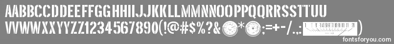 ThreefortysixbarrelRegular-Schriftart – Weiße Schriften auf grauem Hintergrund
