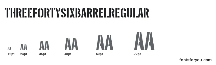 Größen der Schriftart ThreefortysixbarrelRegular