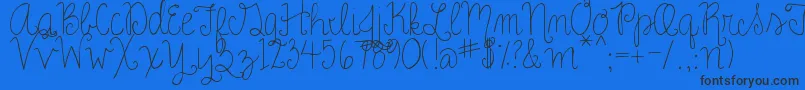 フォントRoseCharming – 黒い文字の青い背景