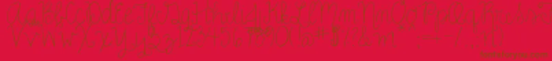 RoseCharming-Schriftart – Braune Schriften auf rotem Hintergrund
