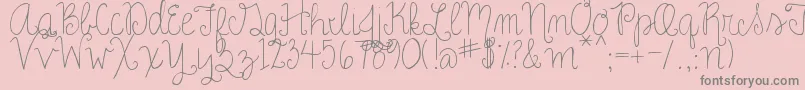 RoseCharming Font – Gray Fonts on Pink Background