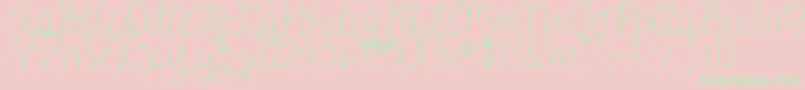 RoseCharming Font – Green Fonts on Pink Background