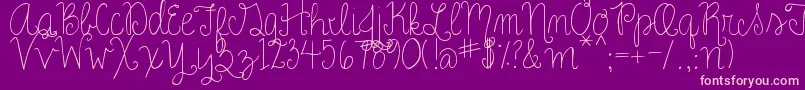 RoseCharming Font – Pink Fonts on Purple Background