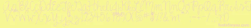 RoseCharming Font – Pink Fonts on Yellow Background