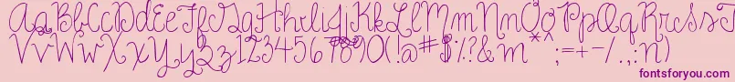 RoseCharming Font – Purple Fonts on Pink Background