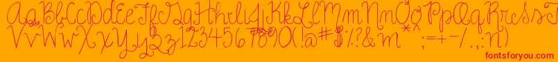 RoseCharming Font – Red Fonts on Orange Background