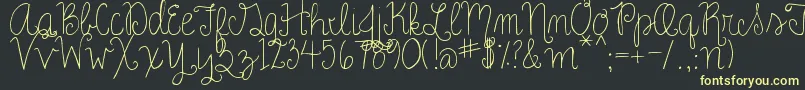RoseCharming Font – Yellow Fonts on Black Background