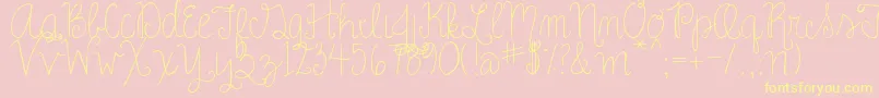 RoseCharming-Schriftart – Gelbe Schriften auf rosa Hintergrund