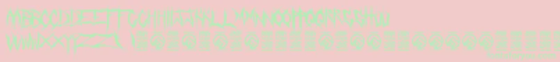 CrucifixionRegular Font – Green Fonts on Pink Background