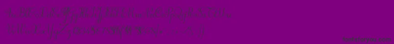 Suillylatourdemo-Schriftart – Schwarze Schriften auf violettem Hintergrund