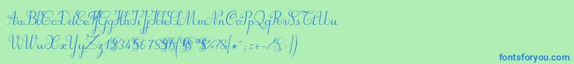 Suillylatourdemo Font – Blue Fonts on Green Background