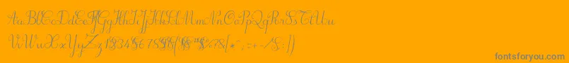 Suillylatourdemo-Schriftart – Graue Schriften auf orangefarbenem Hintergrund