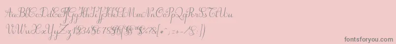 Suillylatourdemo-Schriftart – Graue Schriften auf rosa Hintergrund