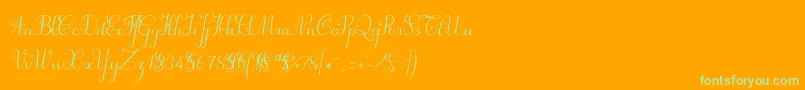 Suillylatourdemo Font – Green Fonts on Orange Background