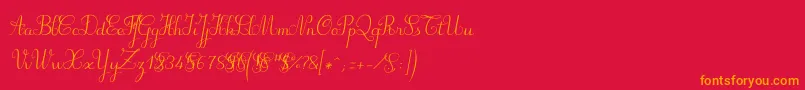 Suillylatourdemo Font – Orange Fonts on Red Background